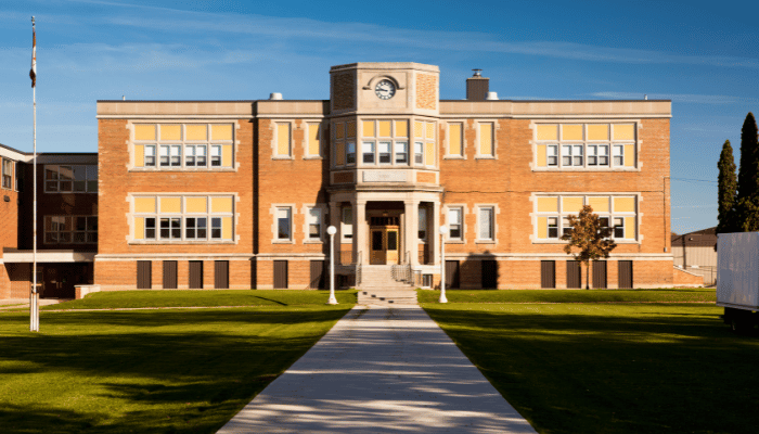 Path leading to the exterior of a school