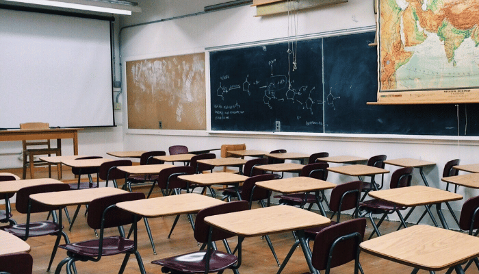 Interior of a classroom
